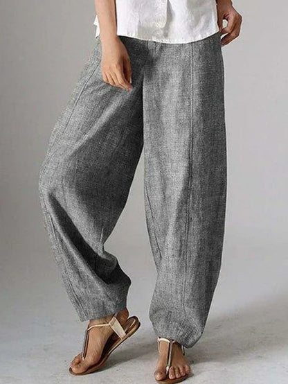 CM | Pantalones de color liso, informales y sencillos