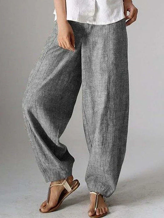 CM | Pantalones de color liso, informales y sencillos