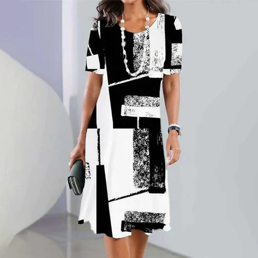 CM | Vestido casual con estampado digital para mujer