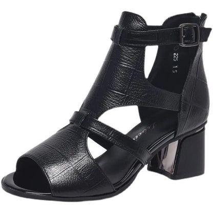 CM | Zapatos con tacón grueso y correa ajustable