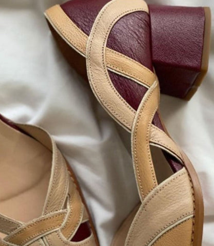 CM | tacones en bloque de estilo vintage