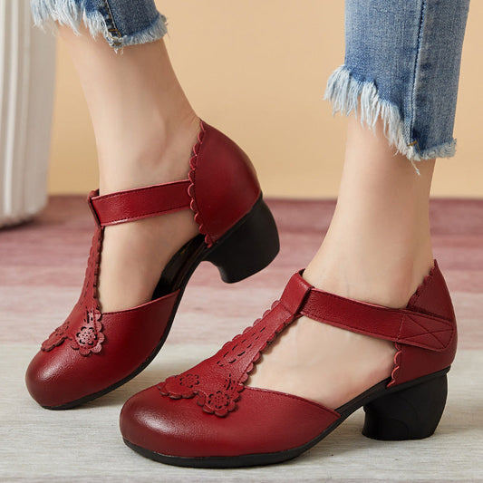 CM | Zapatos casual con tacón estilo vintage atemporal